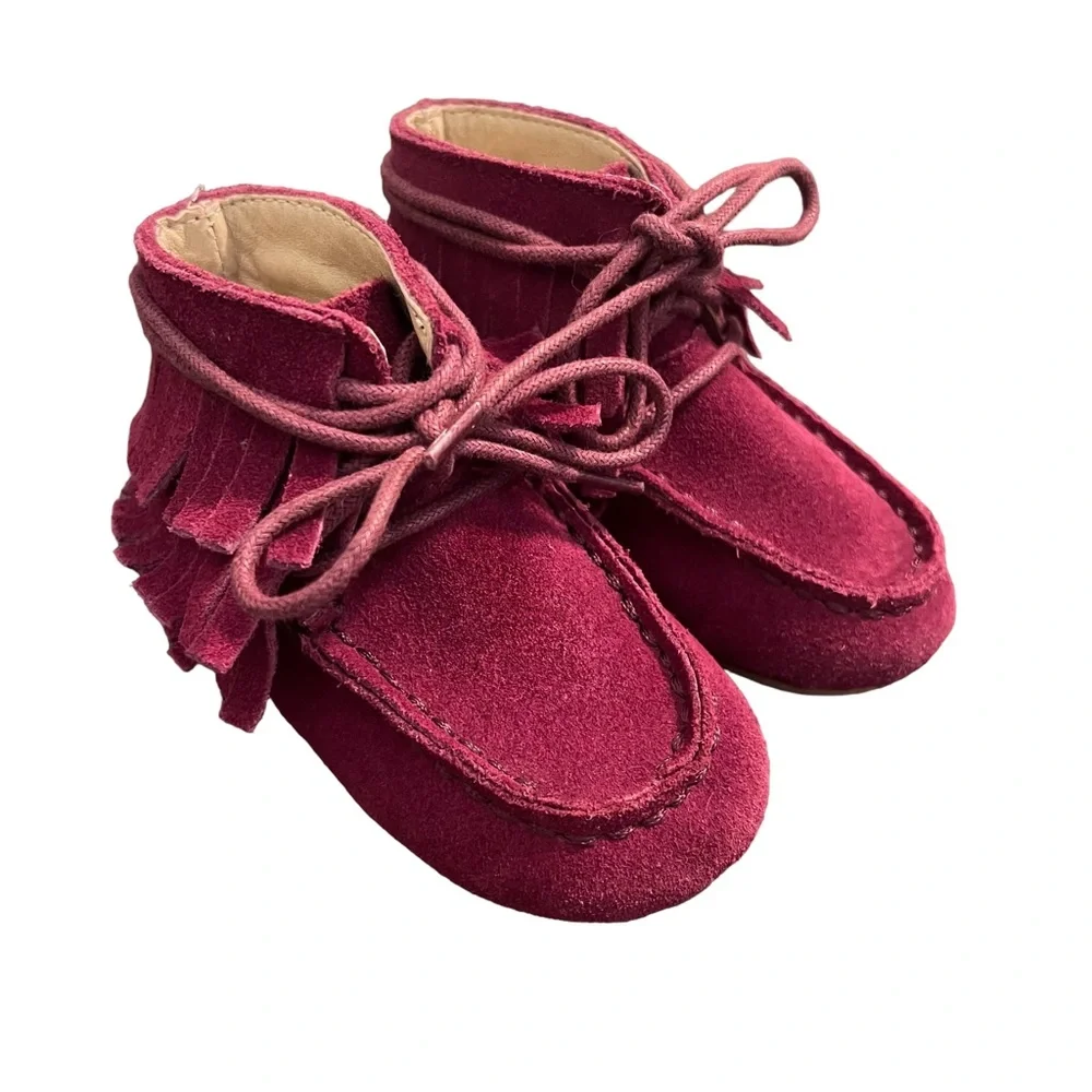 Your Tay Aspen Fringe Leather Moccasins Booties